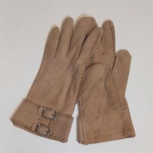 🤎 Coach Tan Suede Silk Lined Gloves Size 7.5 Countrycore Rusticlux Mobwife